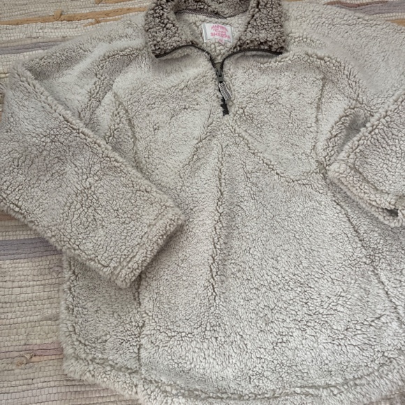 EUC Cozy Sherpa Cream Quarter Zip Pullover Top Size XXL - Picture 2 of 5